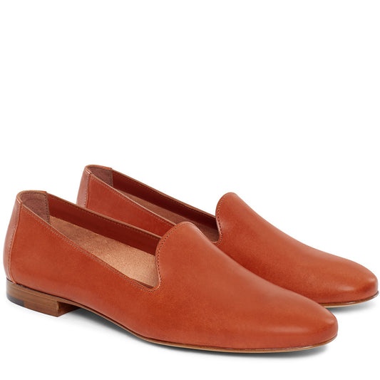 Vegetable Tanned 10mm Venetian Loafer - Brandy - Mansur Gavriel. Designed in NYC, made in Italy.