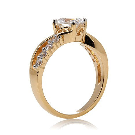 1.24ct Absolute™ Cushion-Cut and Pavé Wave Design Split Shank Ring