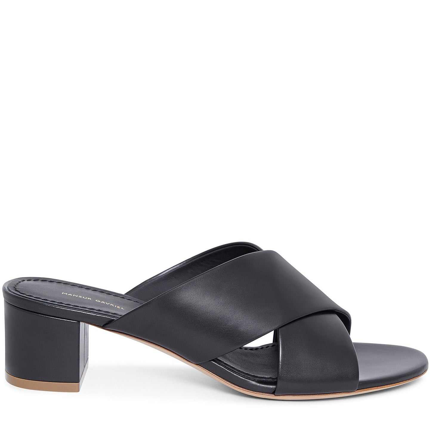 Calf 40mm Crossover Sandal - Black