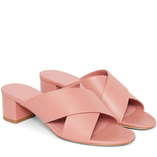 Calf 40mm Crossover Sandal - Blush - Mansur Gavriel. Designed in NYC, made in Italy.