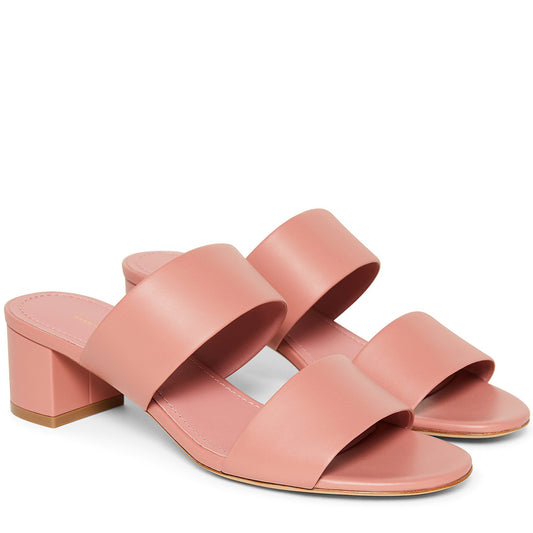 Calf 40mm Double Strap Sandal - Blush - Mansur Gavriel. Designed in NYC, made in Italy.
