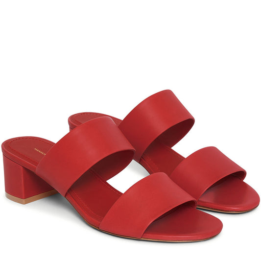 Calf 40mm Double Strap Sandal - Flamma - Mansur Gavriel. Designed in NYC, made in Italy.
