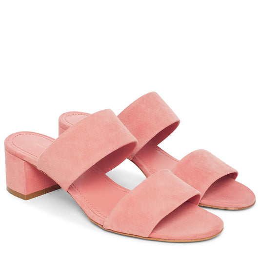 Suede 40mm Double Strap Sandal - Blush - Mansur Gavriel. Designed in NYC, made in Italy.