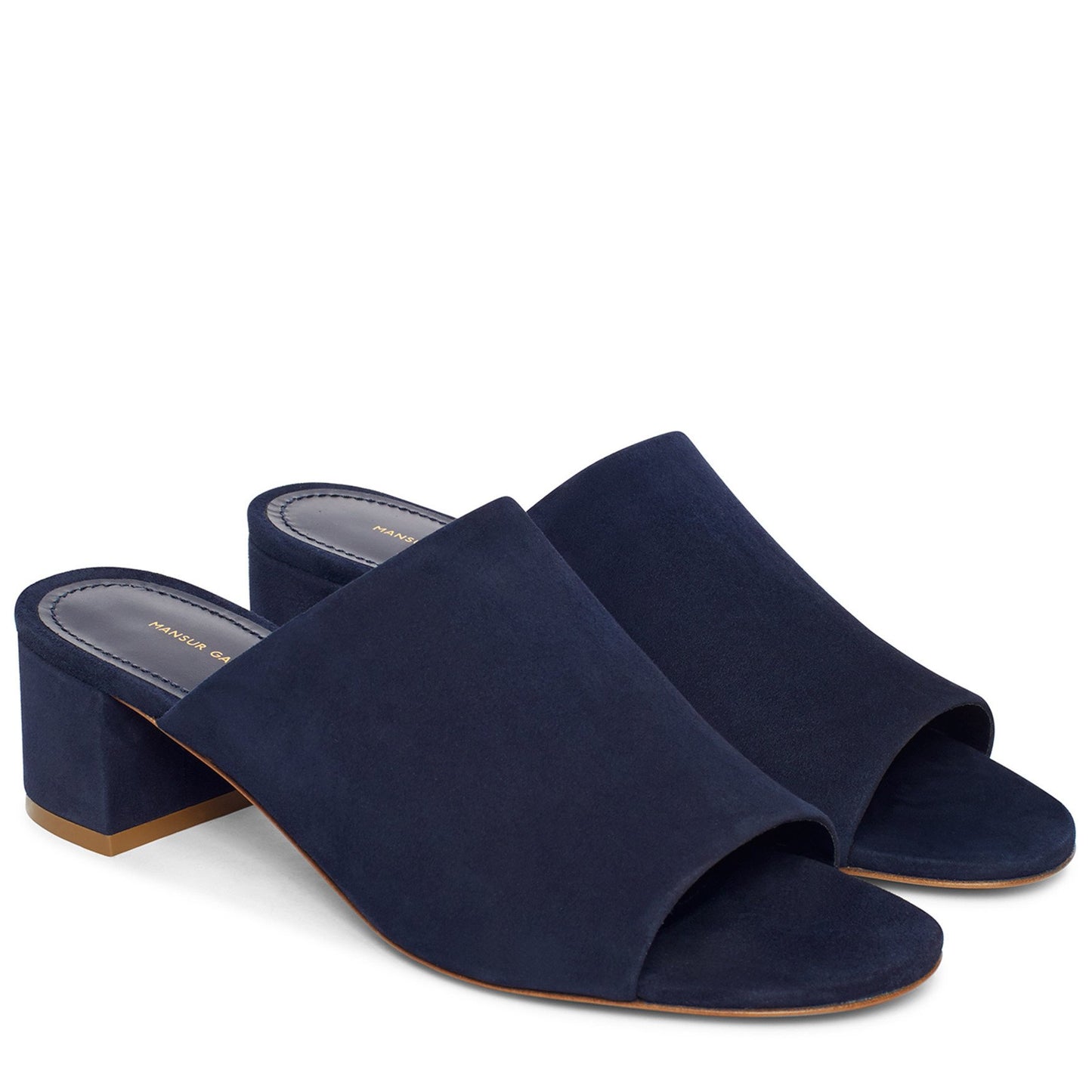 Suede 40mm Mule - Blu - Mansur Gavriel. Designed in NYC, made in Italy.