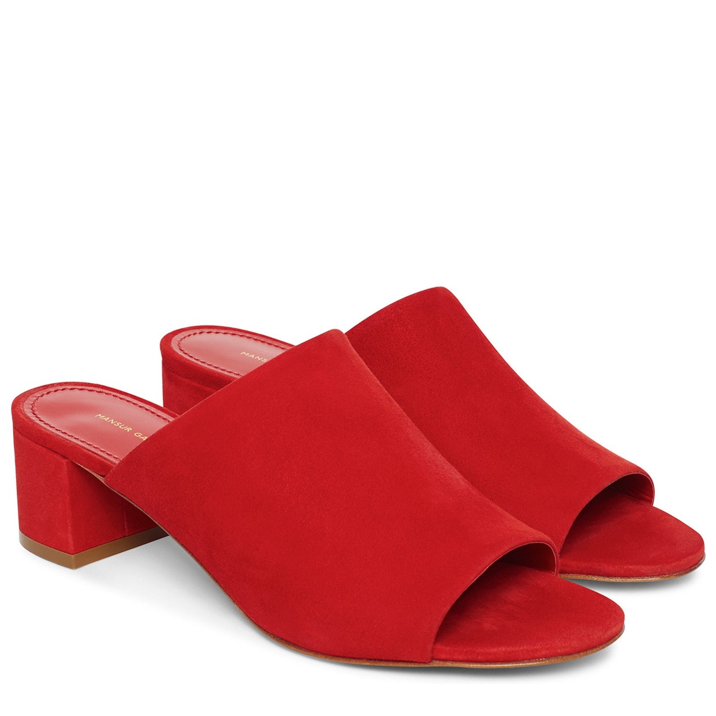Suede 40mm Mule - Flamma - Mansur Gavriel. Designed in NYC, made in Italy.