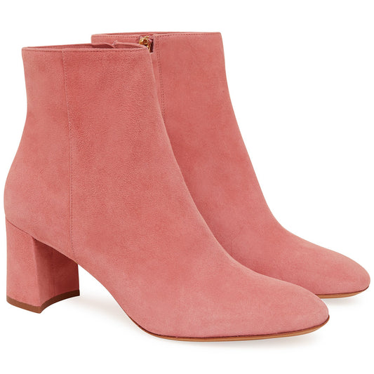 Suede 65MM Ankle Boot - Blush