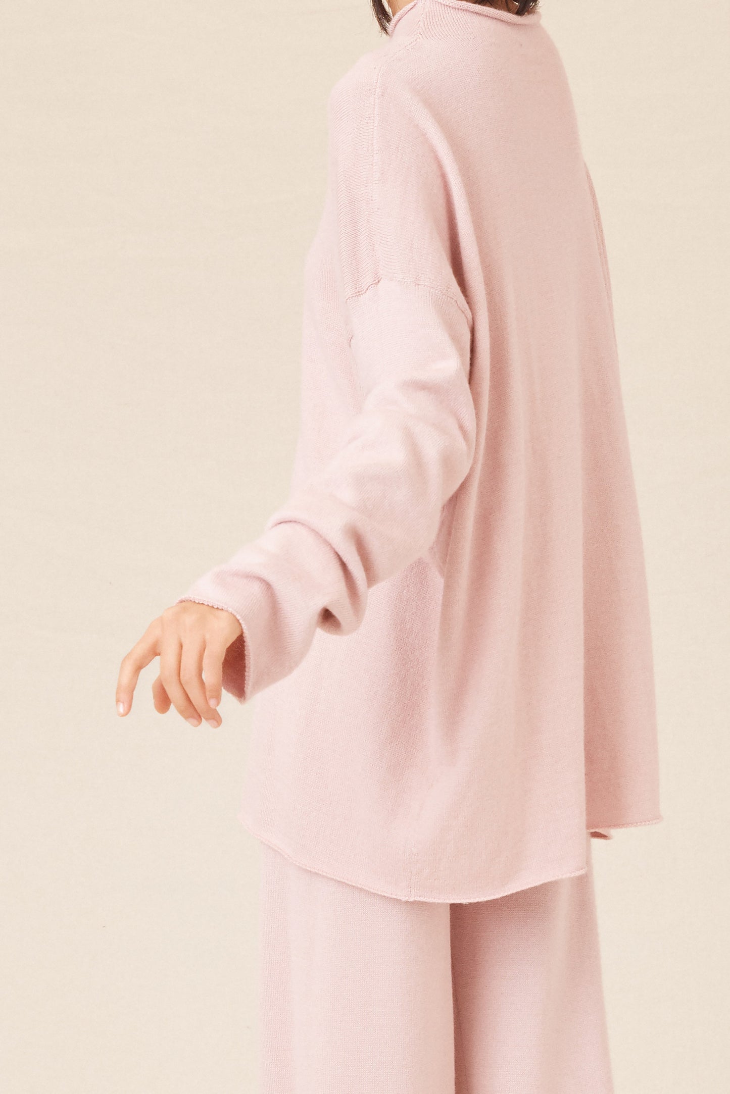 Alpaca Silk Oversized Funnel Neck - Rosa