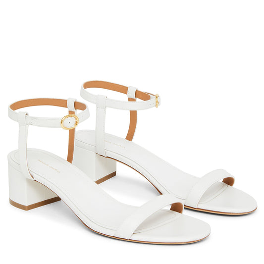 Lamb Ankle Strap Sandal - White - Mansur Gavriel. Designed in NYC, made in Italy.