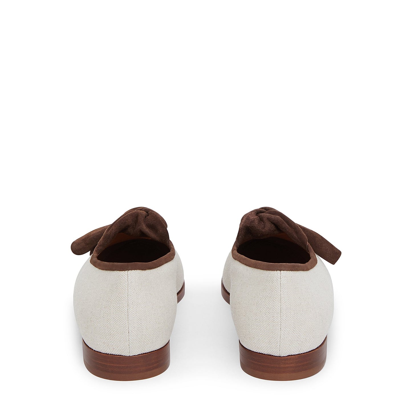 Canvas Bow Flat - Creme/Chocolate - Mansur Gavriel. Designed in NYC, made in Italy.