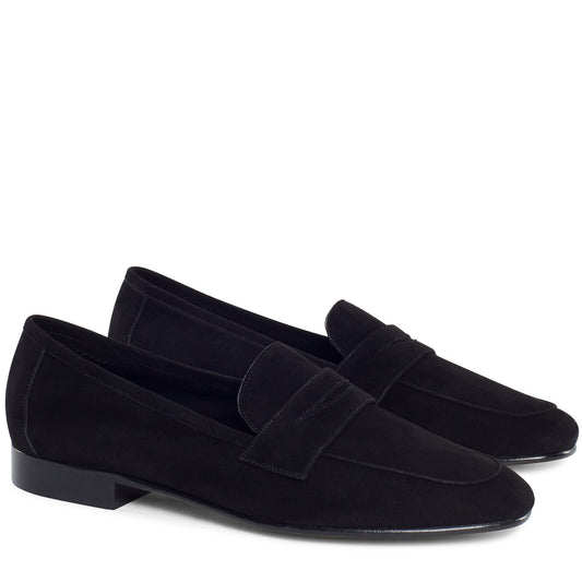 Suede Classic Loafer - Black - Mansur Gavriel. Designed in NYC, made in Italy.