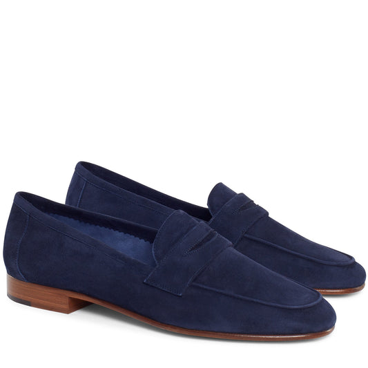 Suede Classic Loafer - Blu - Mansur Gavriel. Designed in NYC, made in Italy.