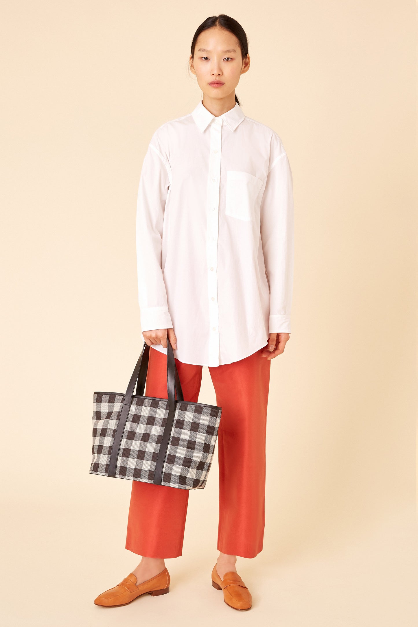 Cotton Oversized Long Sleeve Button Down - White