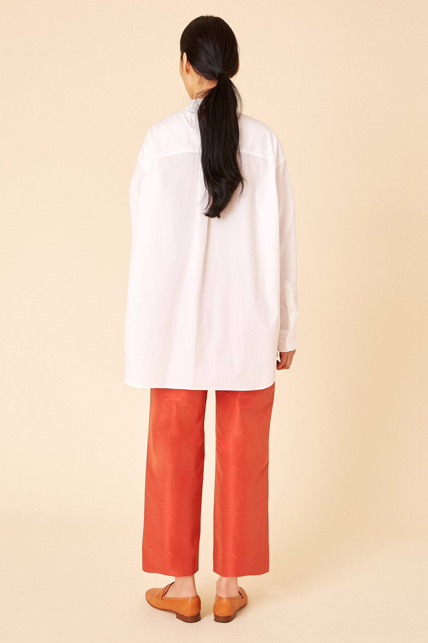 Cotton Oversized Long Sleeve Button Down - White