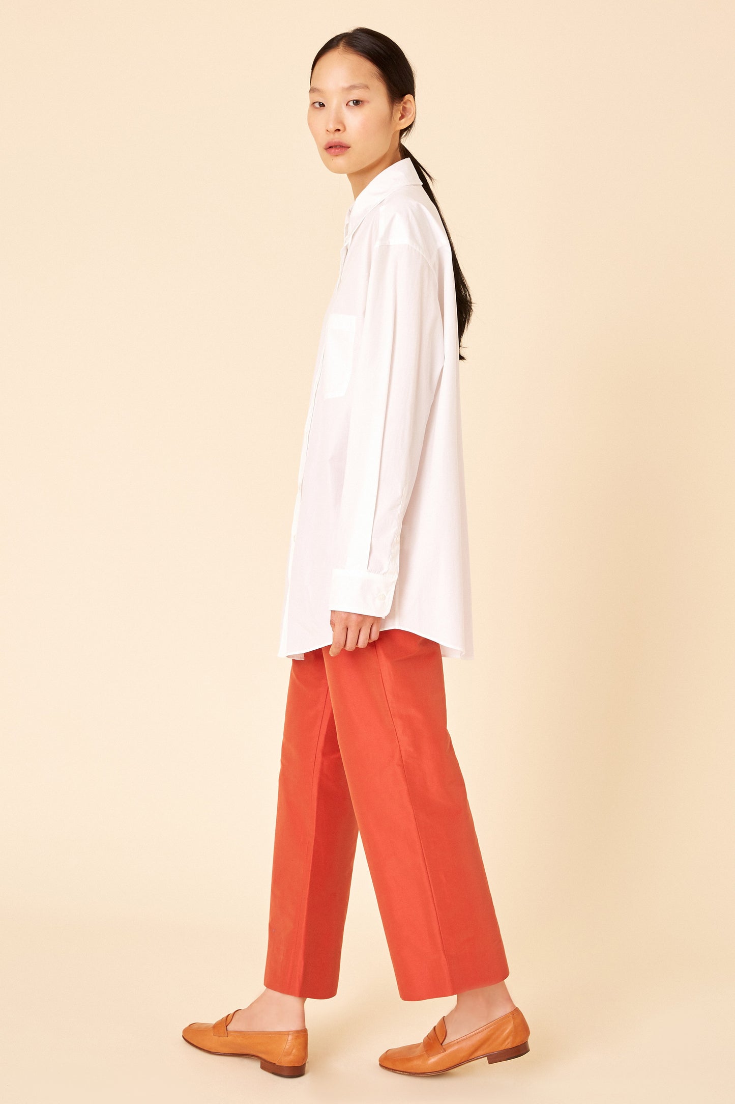 Cotton Oversized Long Sleeve Button Down - White