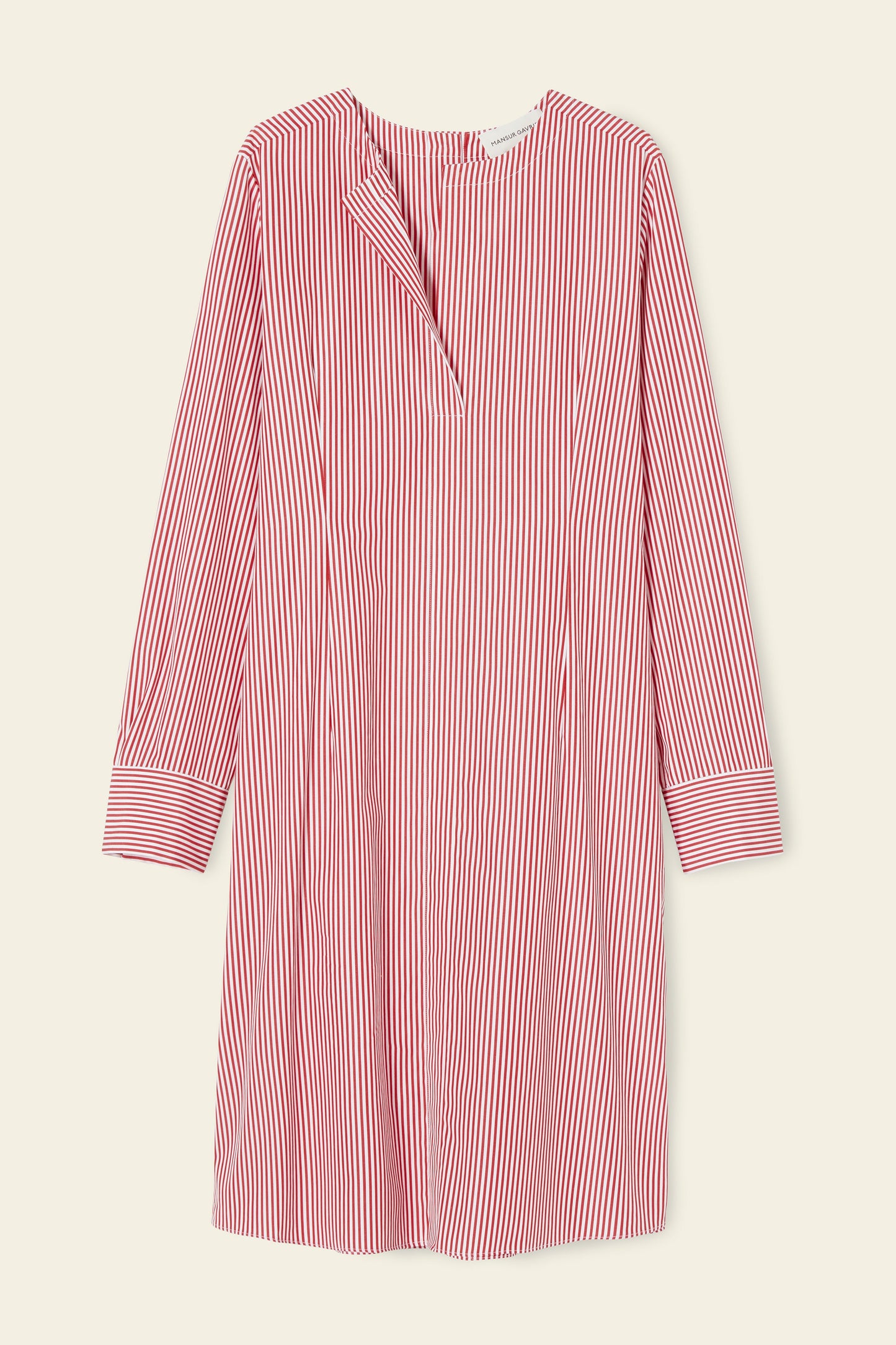 Cotton Stripe Tunic Dress - Flamma/White