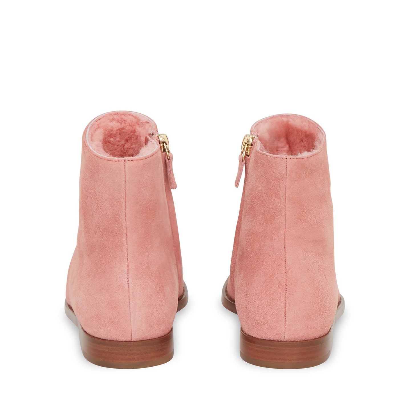 Shearling Flat Ankle Boot - Blush