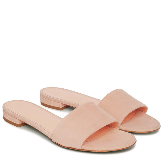 Suede Flat Single Strap Sandal - Rosa - Mansur Gavriel. Designed in NYC, made in Italy.