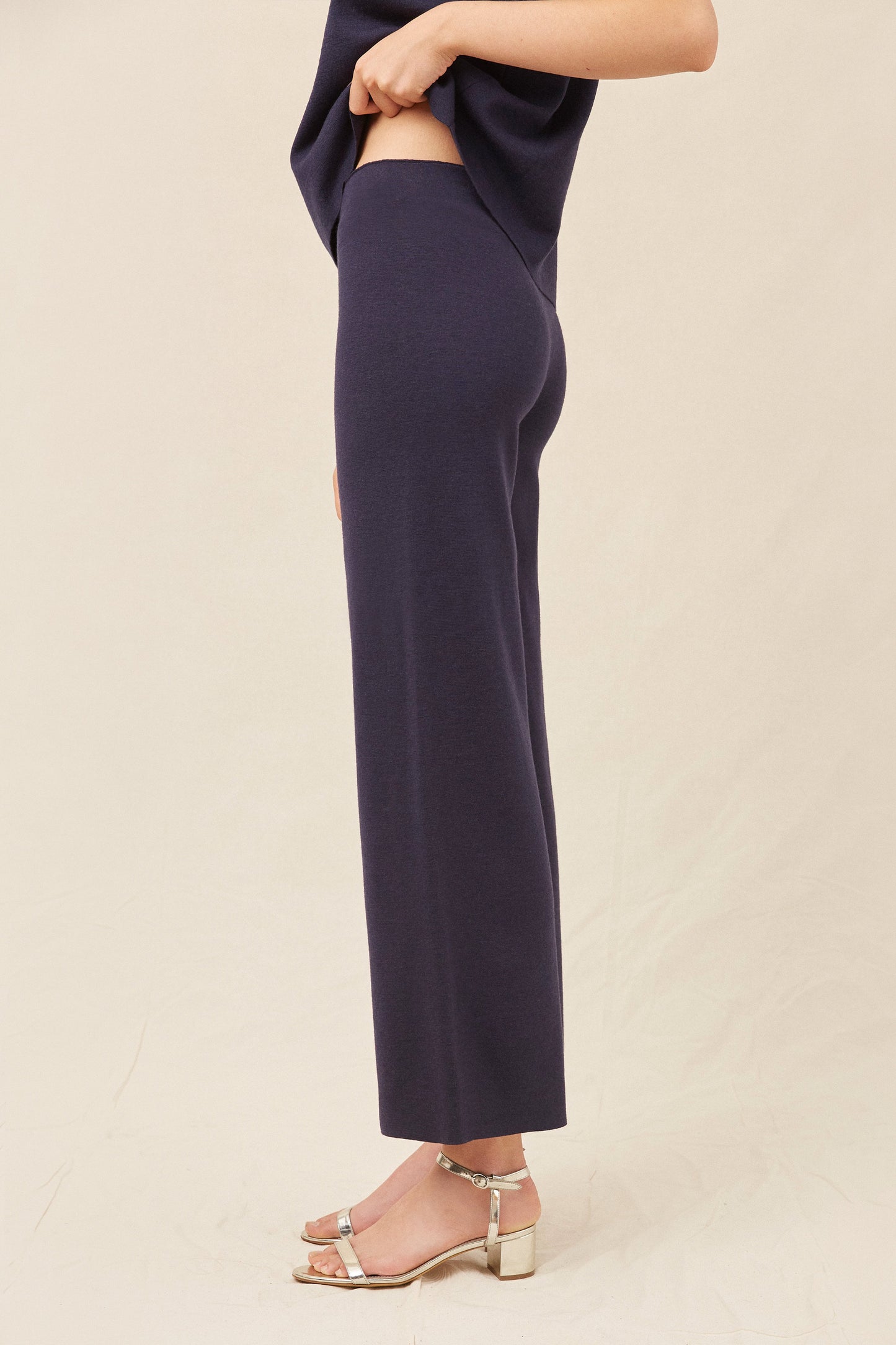 Wool Milano Trousers - Blu - Mansur Gavriel. Designed in NYC, made in Italy.