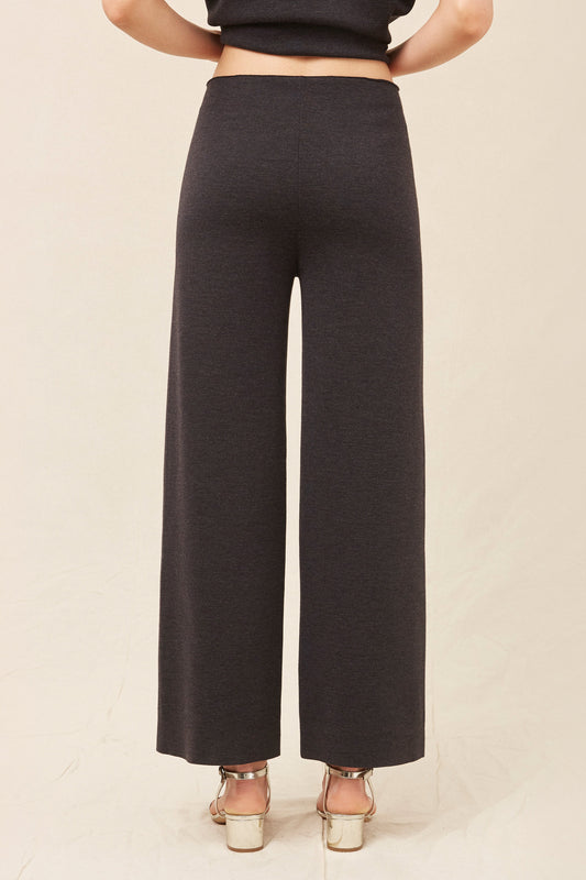 Wool Milano Trousers - Dark Grey Melange - Mansur Gavriel. Designed in NYC, made in Italy.
