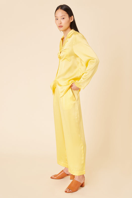 Italian silk charmeuse sun pajama shirt.