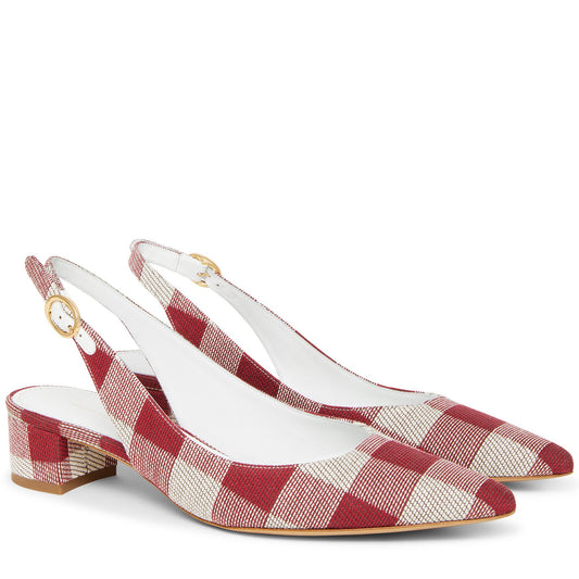 Checker Slingback Heel - Flamma - Mansur Gavriel. Designed in NYC, made in Italy.