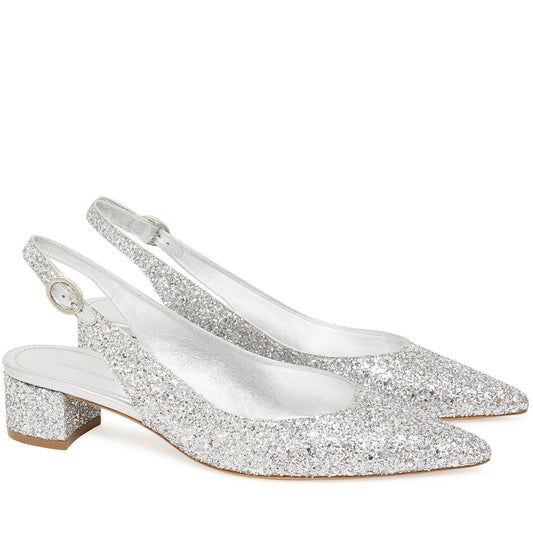 Glitter Slingback - Silver