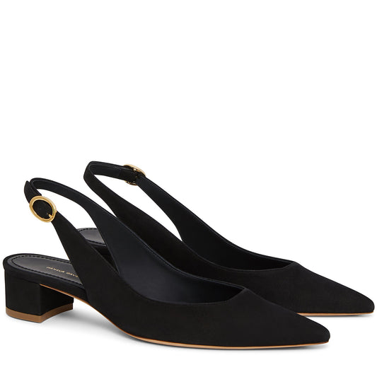 Suede Slingback Heel - Black - Mansur Gavriel. Designed in NYC, made in Italy.