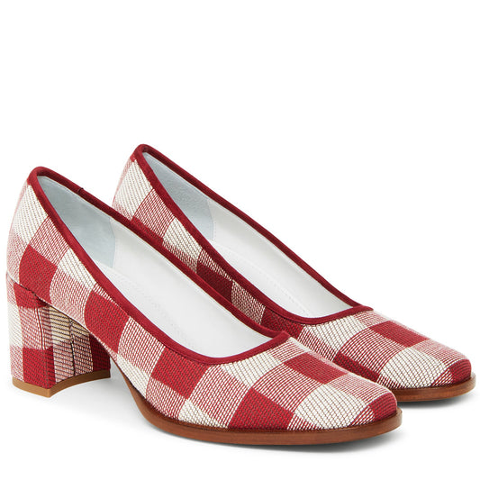 Checker Square Toe Heel - Flamma - Mansur Gavriel. Designed in NYC, made in Italy.