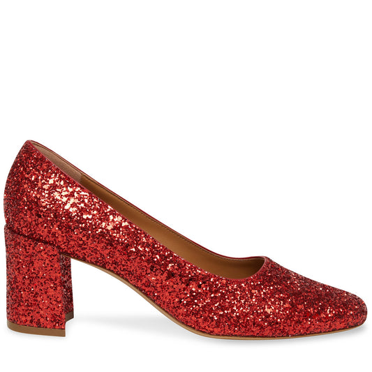 Glitter Square Toe Heel - Flamma