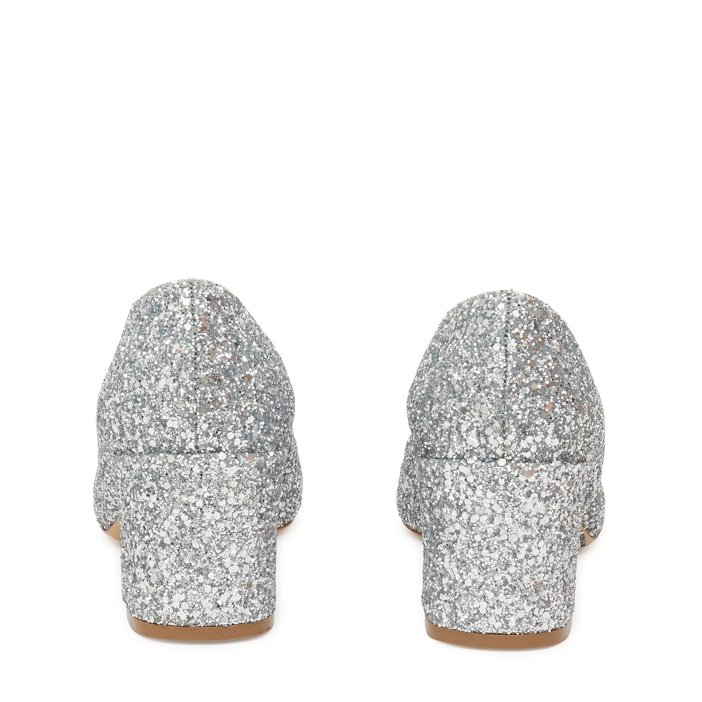 Glitter Square Toe Heel - Silver