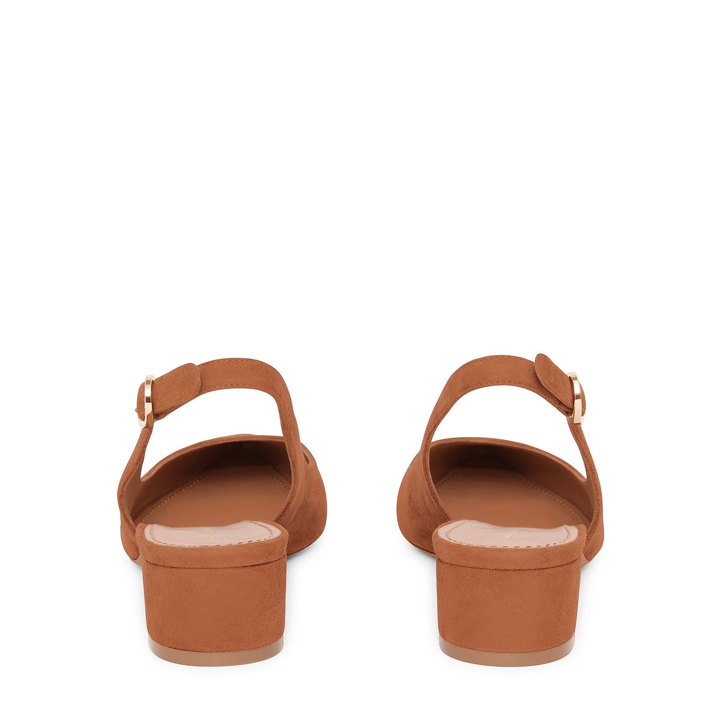 Suede Slingback Heel - Saddle