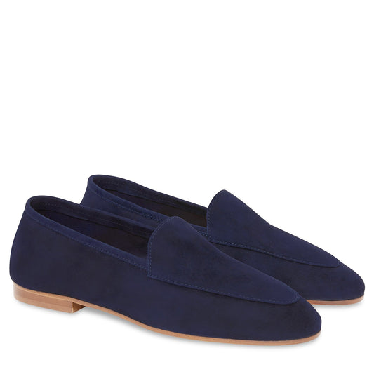 Suede Sock Loafer - Blu