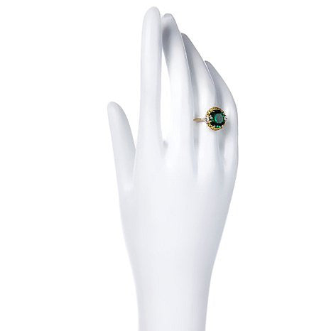 Jean Dousset 5.06ct Absolute™ and Simulated Emerald Vermeil Ring