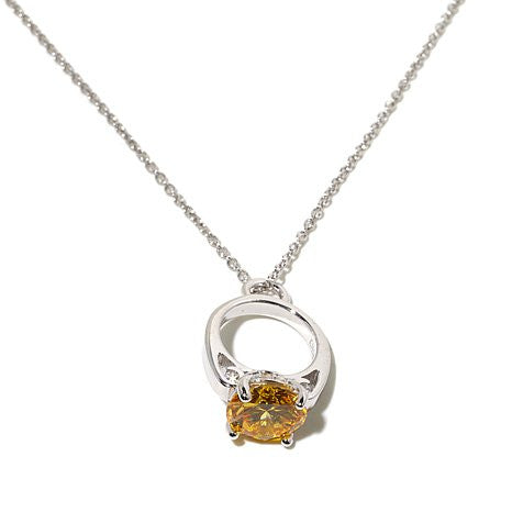 Victoria Wieck 2.1ct Absolute™ Round Sterling Silver Pendant with 18" Chain