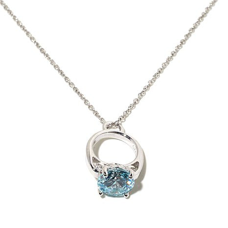 Victoria Wieck 2.1ct Absolute™ Round Sterling Silver Pendant with 18" Chain