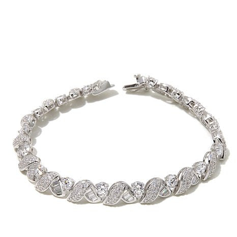 Victoria Wieck 7.56ct Absolute™ Baguette and Round 7-1/2" Line Bracelet