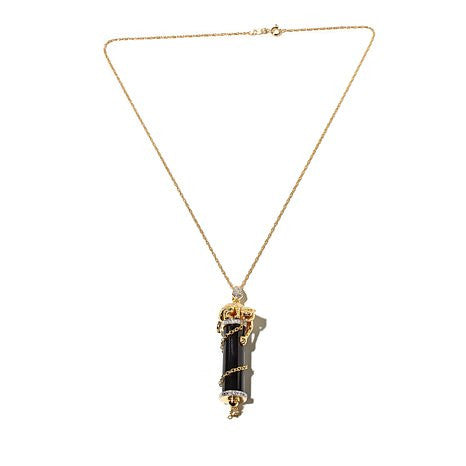 Victoria Wieck Absolute™ and Black Onyx Vermeil "Lion" Pendant with 18" Chain