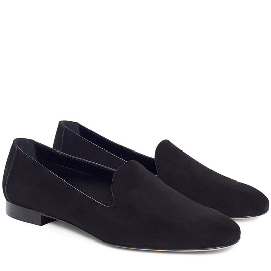 Suede 10mm Venetian Loafer - Black - Mansur Gavriel. Designed in NYC, made in Italy.