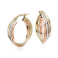 Hoop Earrings in 14k Tri-Color Gold (3/4")