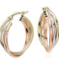 Hoop Earrings in 14k Tri-Color Gold (3/4")