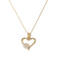.21ct Absolute™ 14K Heart and Flower Pendant with 18" Chain