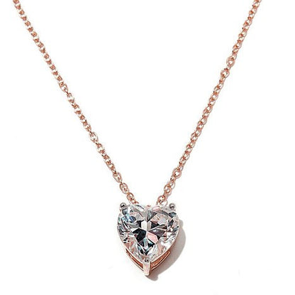 3ct Absolute™ "Eternal Love" Clear Heart Pendant with 18" Chain