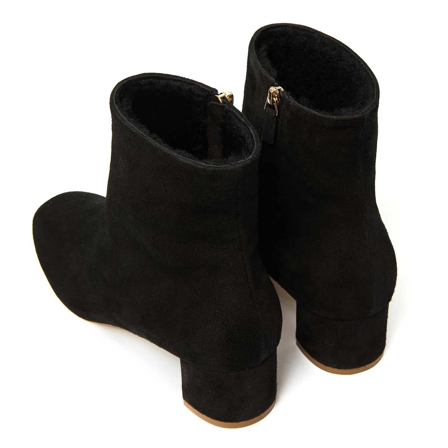 Shearling 40mm Ankle Boot - Black - Mansur Gavriel. Designed in NYC, made in Italy.