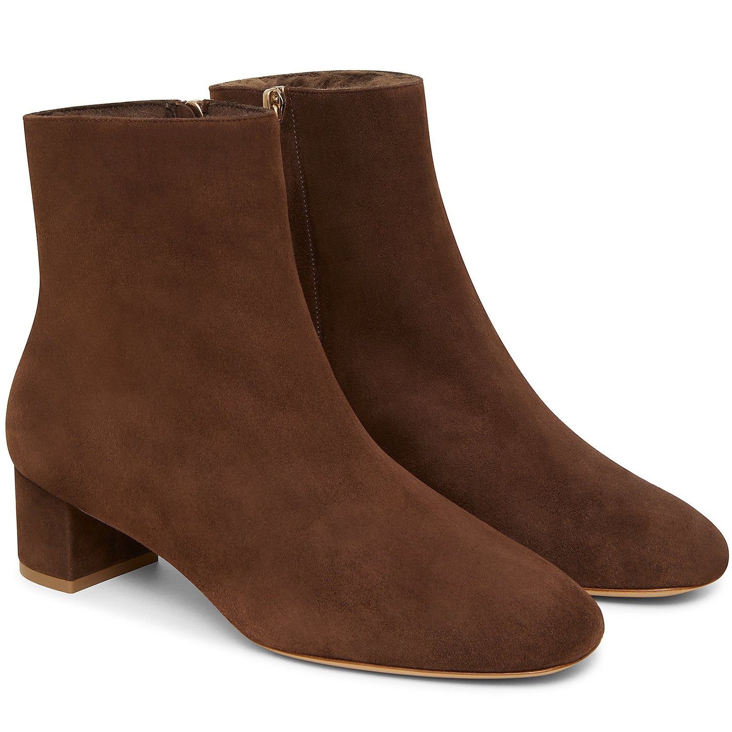 Shearling 40mm Ankle Boot - Chocolate - Mansur Gavriel. Designed in NYC, made in Italy.