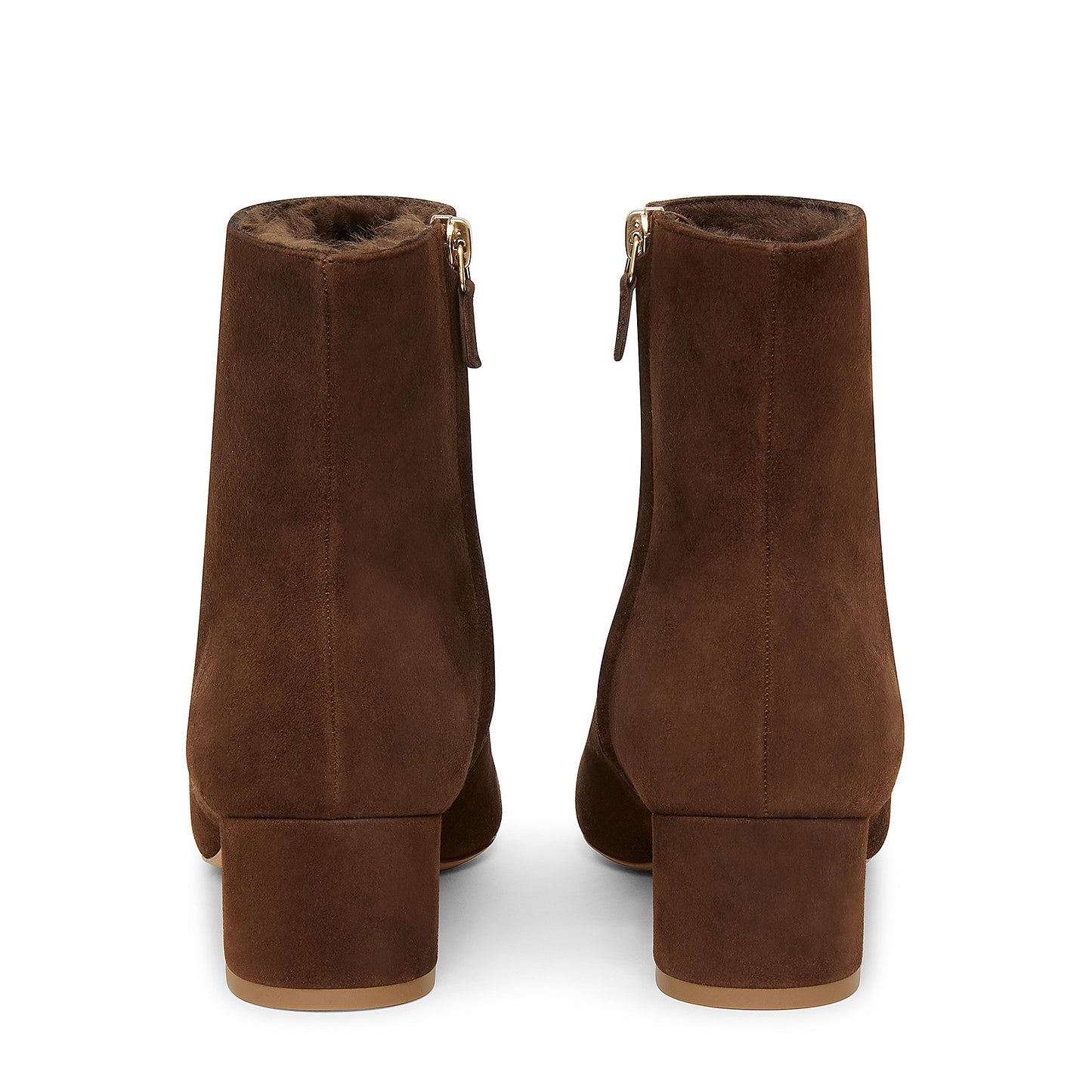 Shearling 40mm Ankle Boot - Chocolate - Mansur Gavriel. Designed in NYC, made in Italy.