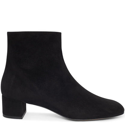 Suede 40mm Unlined Ankle Boot - Black