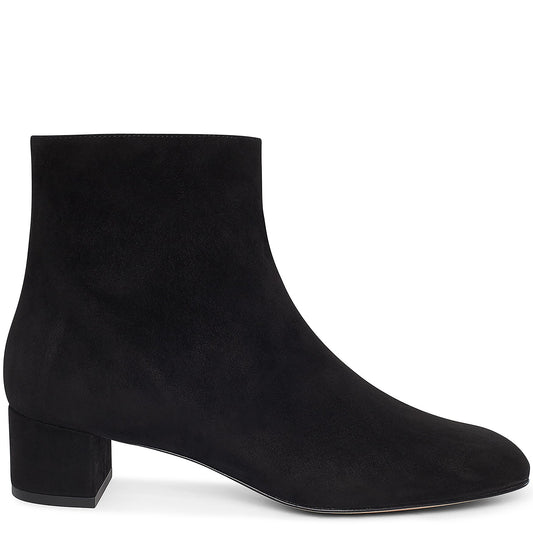 Suede 40mm Unlined Ankle Boot - Black