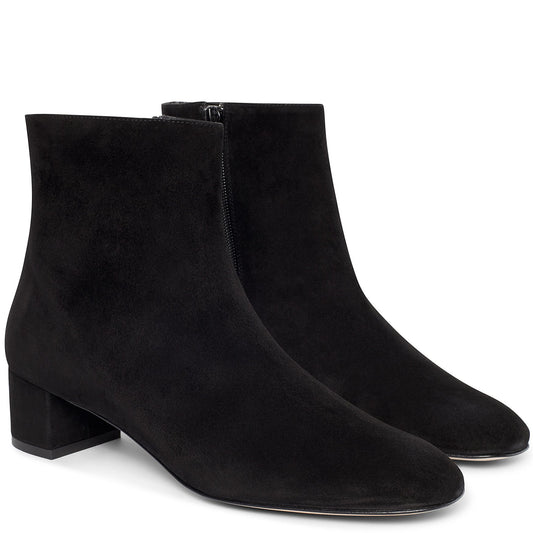 Suede 40mm Unlined Ankle Boot - Black - Mansur Gavriel. Designed in NYC, made in Italy.