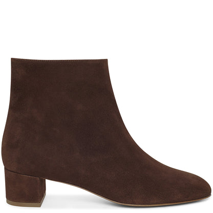 Suede 40mm Unlined Ankle Boot - Chocolate