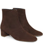 Suede 40mm Unlined Ankle Boot - Chocolate - Mansur Gavriel. Designed in NYC, made in Italy.